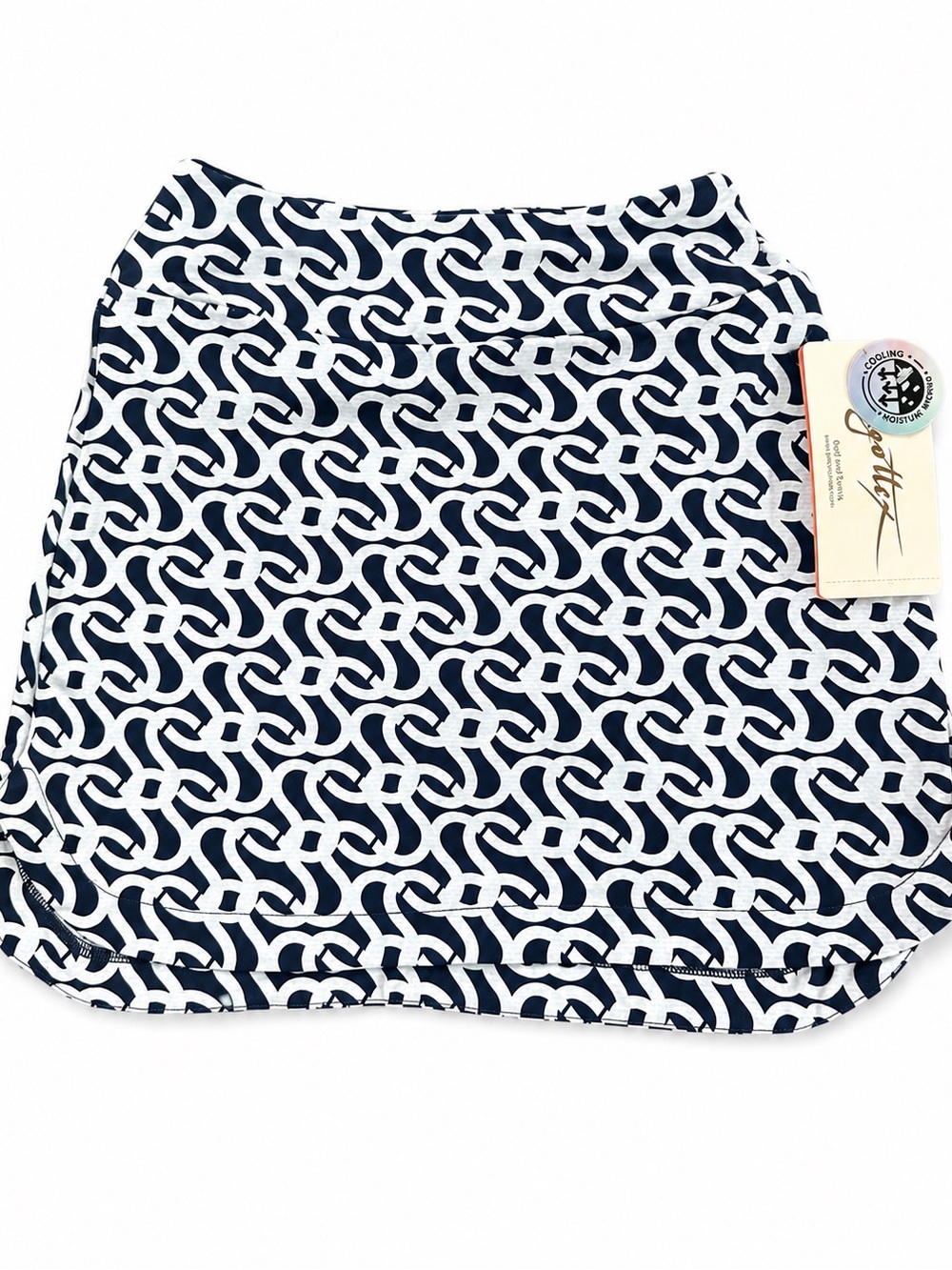 Profile by Gottex Navy and White Link-Print Golf and tennis Mini Skort
